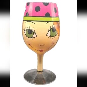 Colorful Hand-Painted Wine Glass